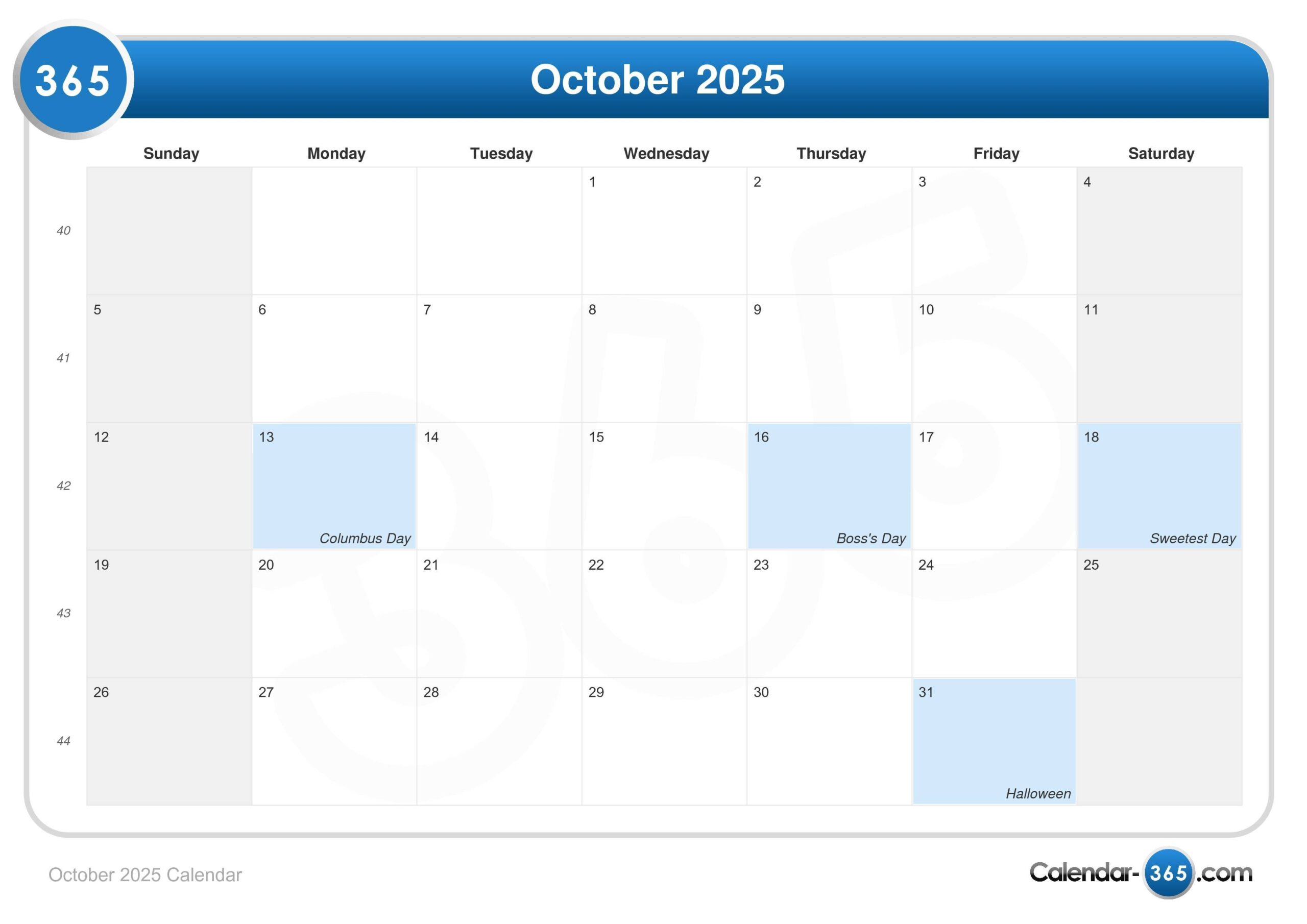 October 12 2025 Calendar