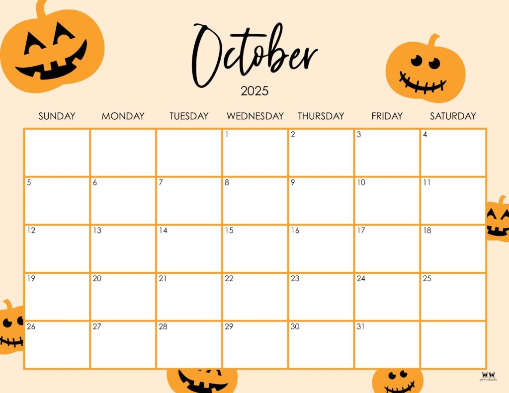 October 2025 Halloween Calendar