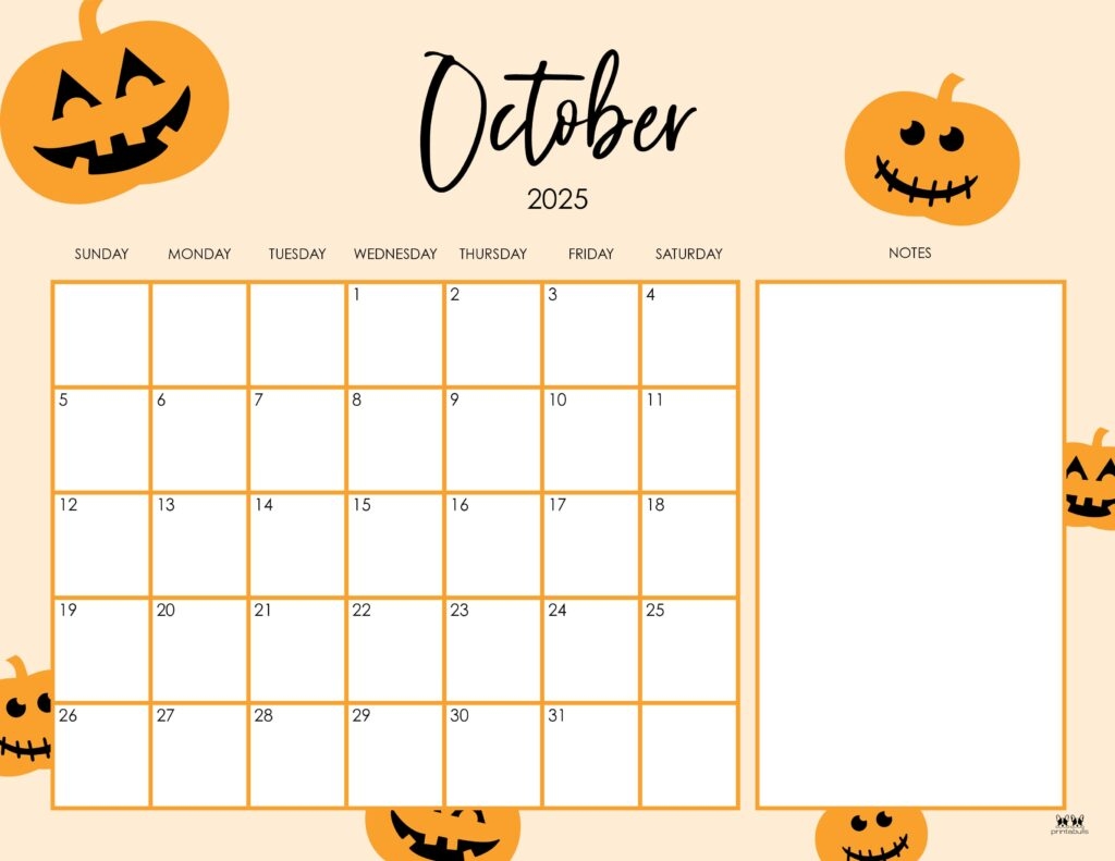 October 2025 Calendars 107 FREE Printables Printabulls