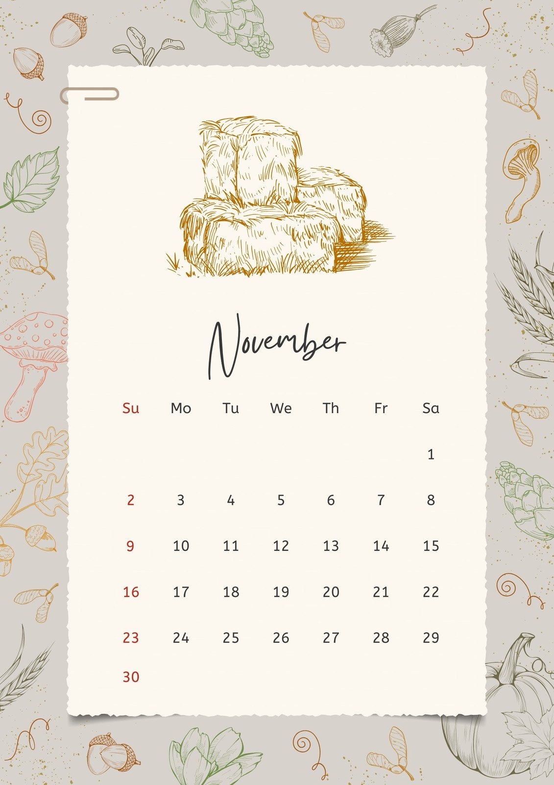 Page 16 Free And Customizable November Templates