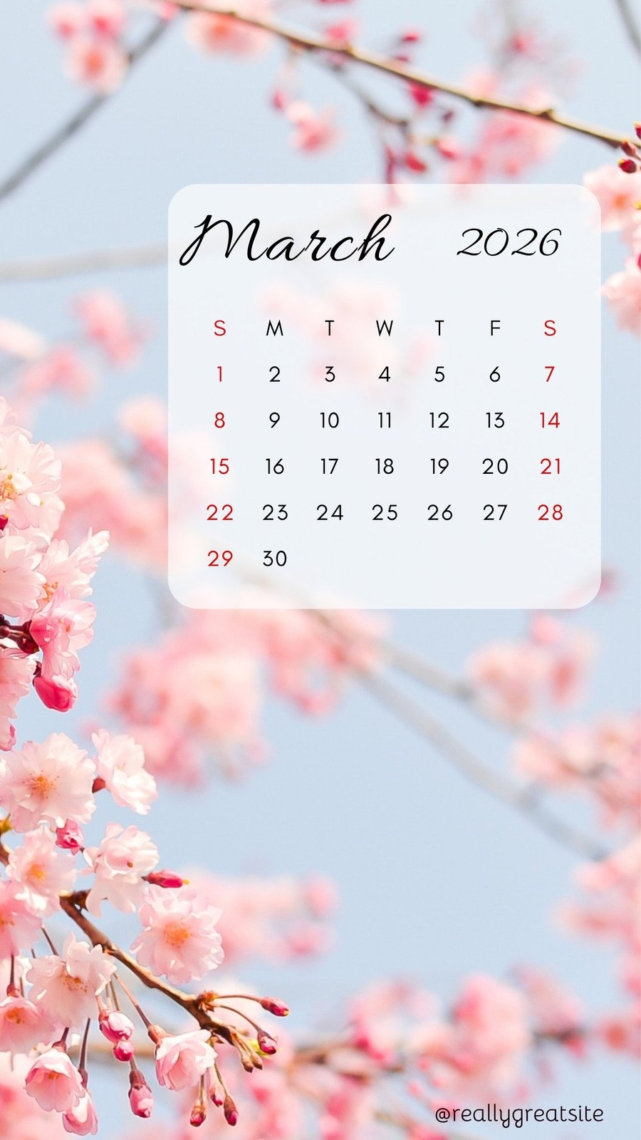 March Calendar Wallpaper 2026