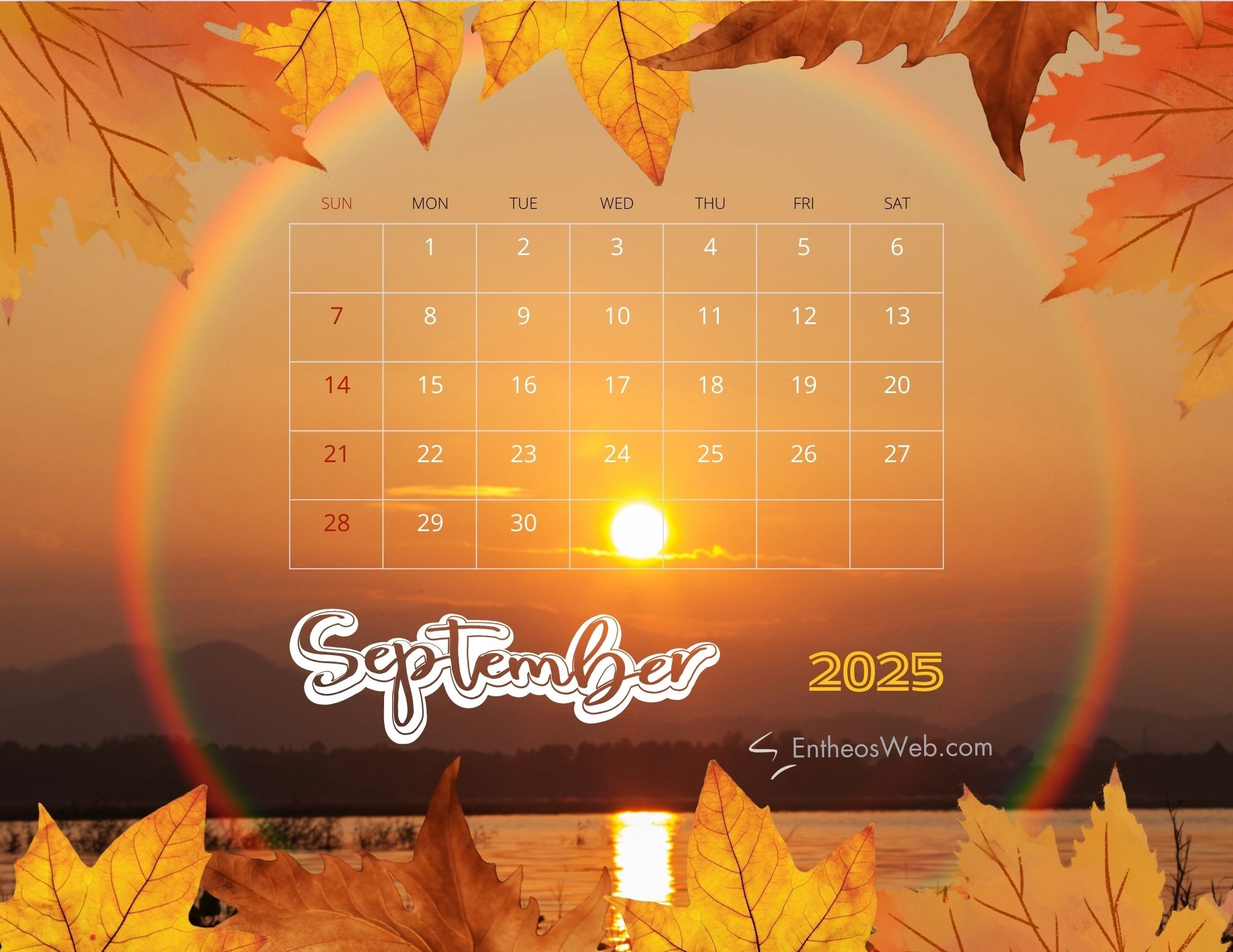 September 2025 Calendar Background