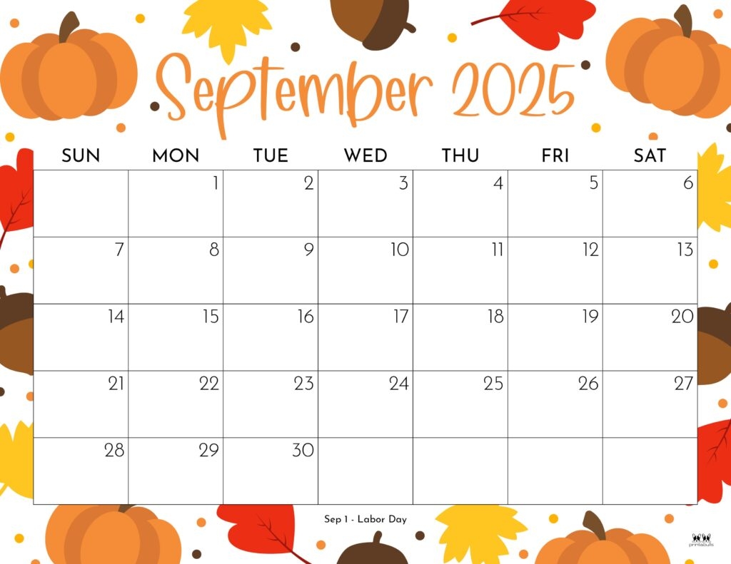 Calendar 2025 September Month