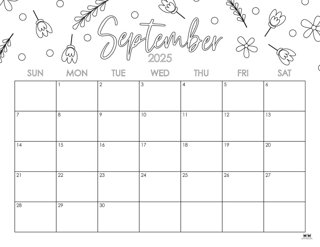 September 2025 Calendars 107 FREE Printables Printabulls