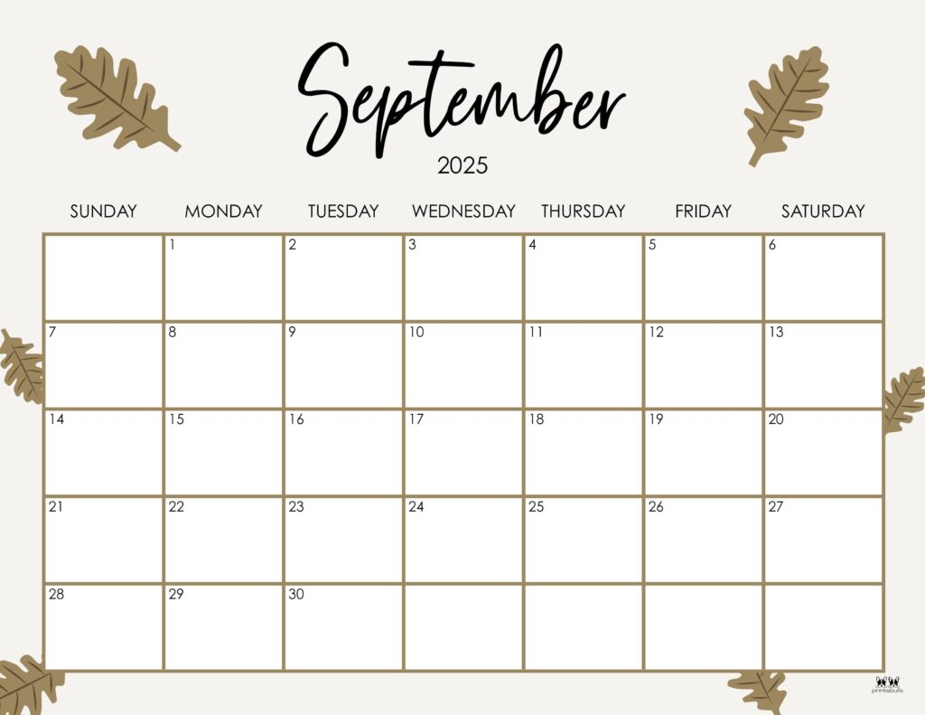 September 2025 Calendar Printable Free