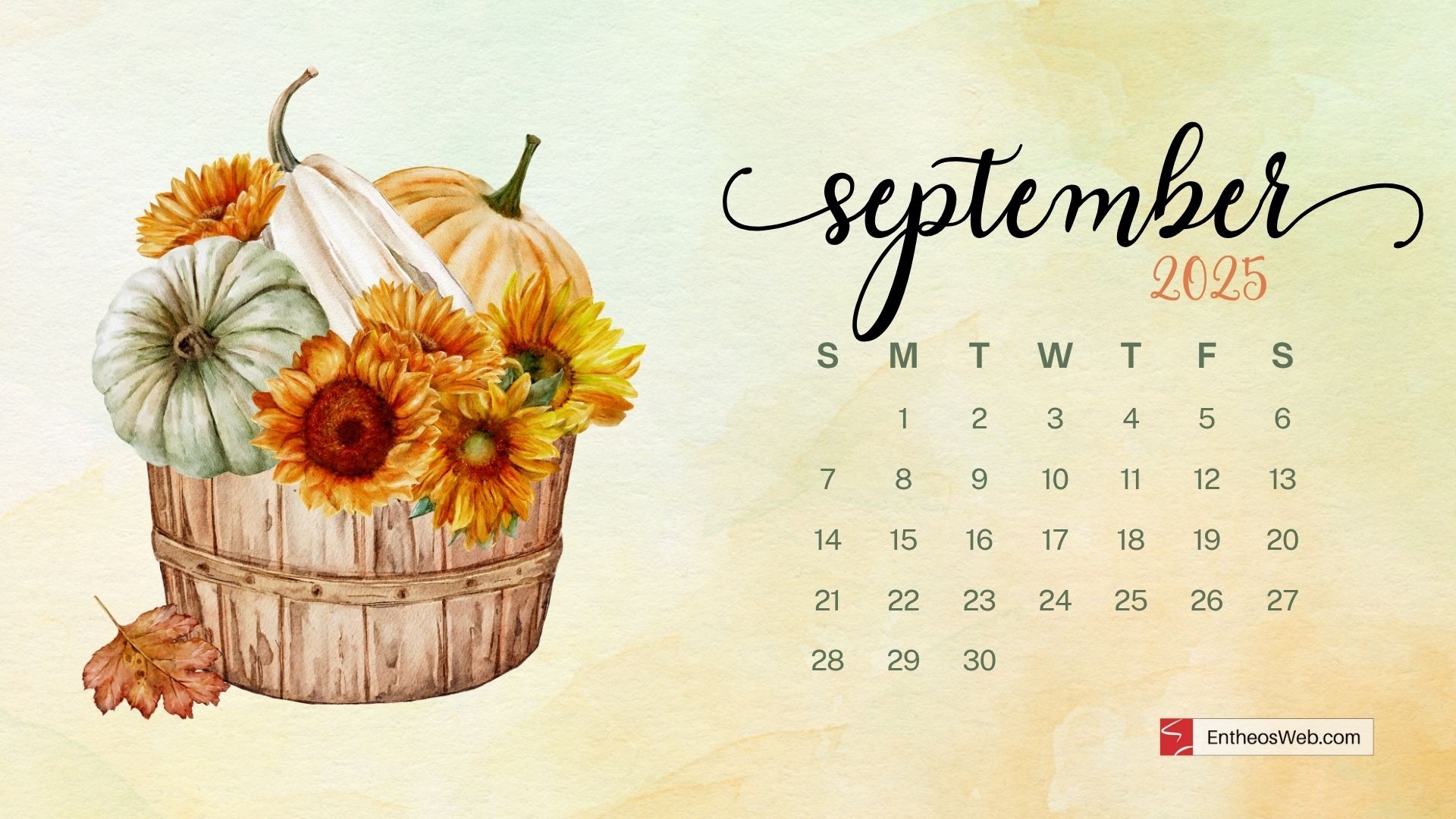 September 2025 Calendar Desktop Wallpaper
